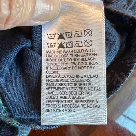 Lucky Brand Paisley Floral Blue Short Sleeve Top - Picture 13 of 13